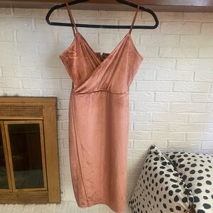 Velour Bronze Midi Dress
